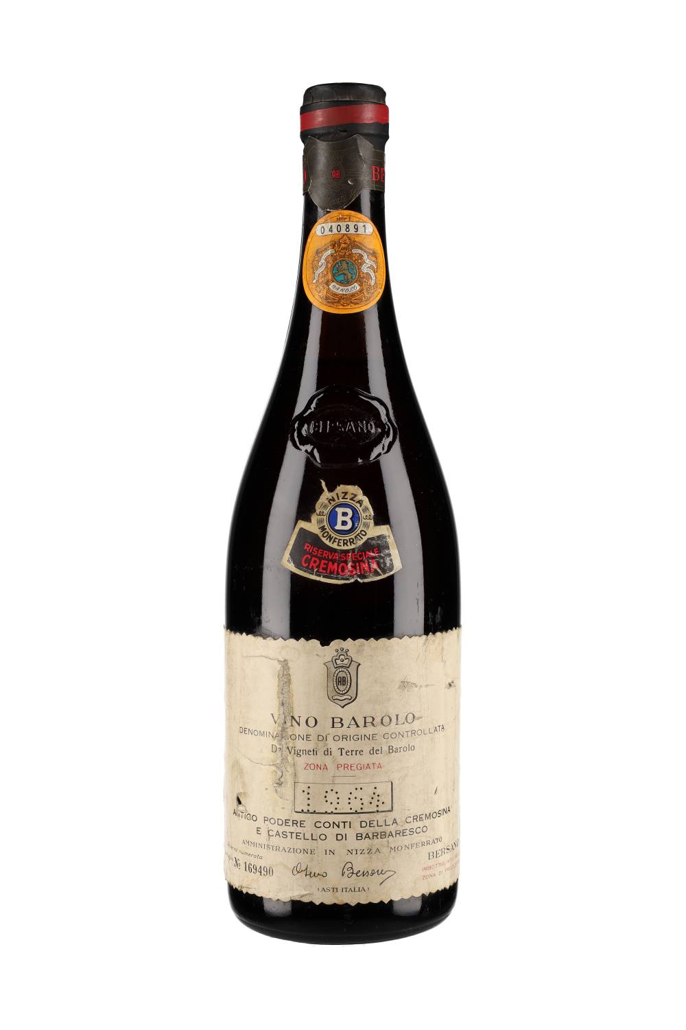 Bersano Barolo Riserva Speciale Cremosina 1964