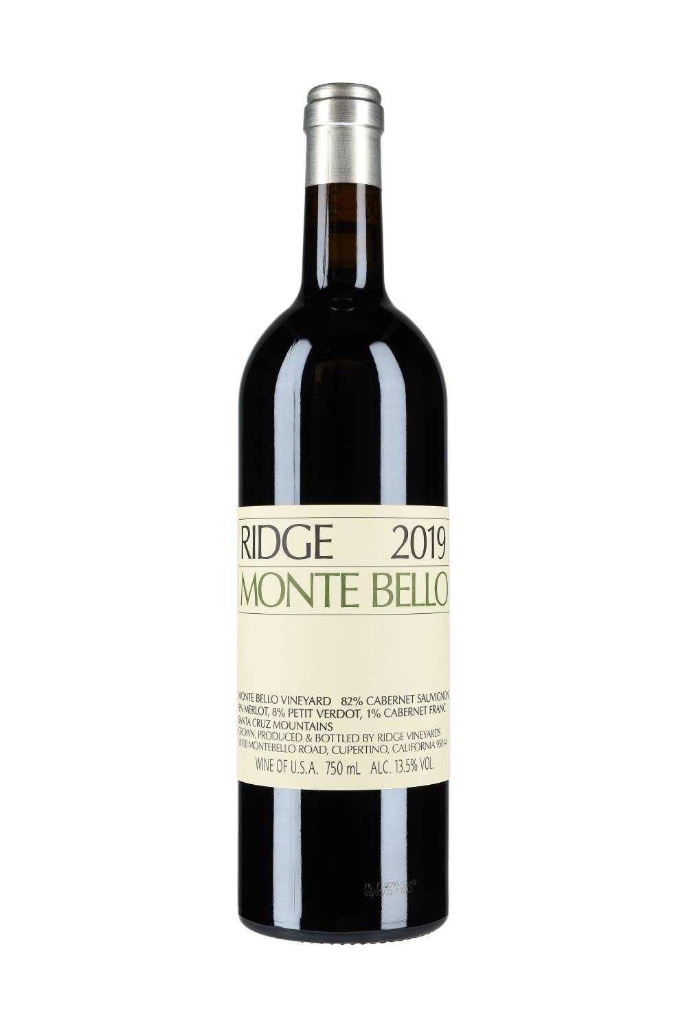 Ridge Vineyards Monte Bello Santa Cruz Mountains 2019