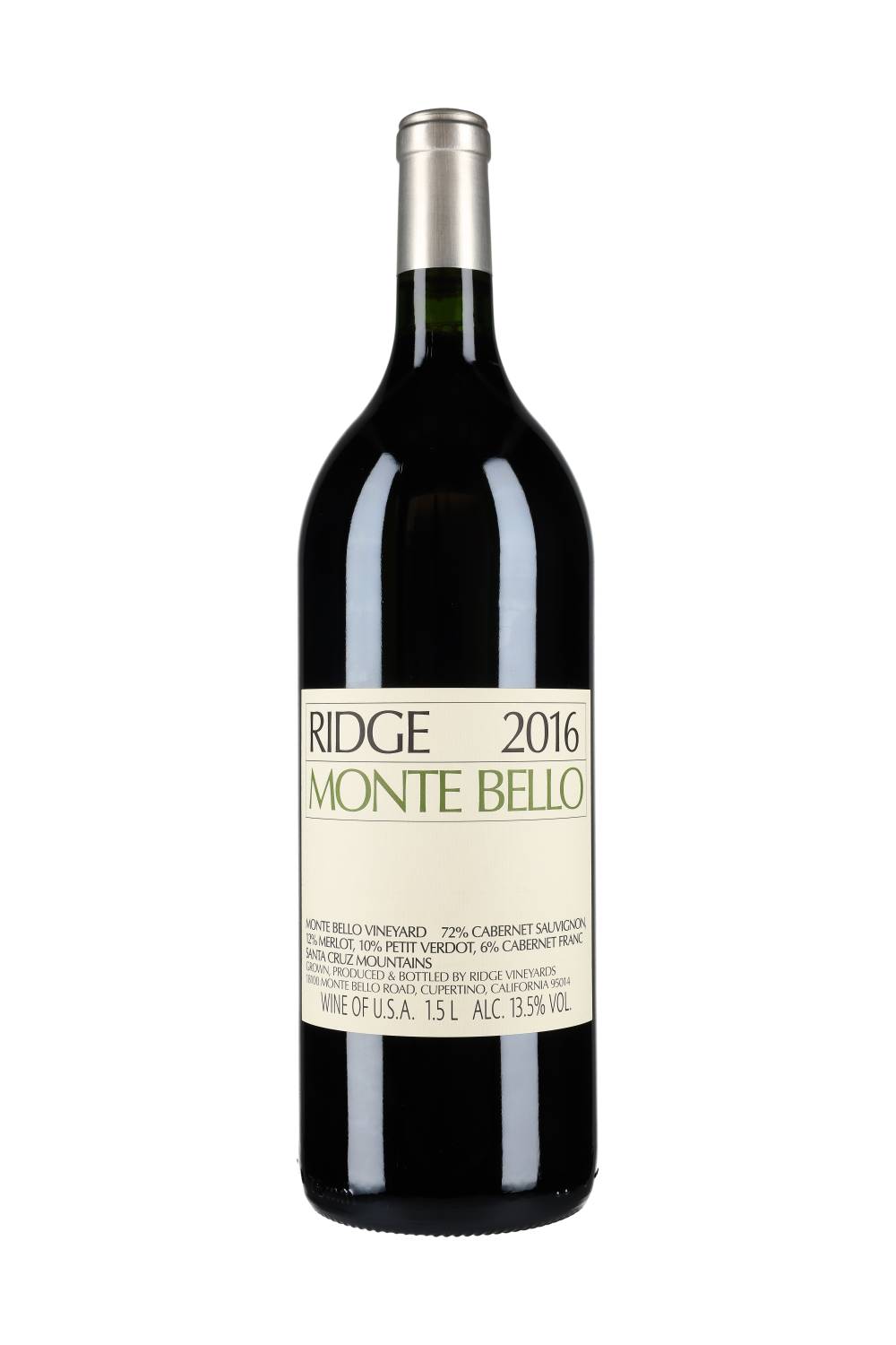 Ridge Vineyards Monte Bello Santa Cruz Mountains 2016 Magnum