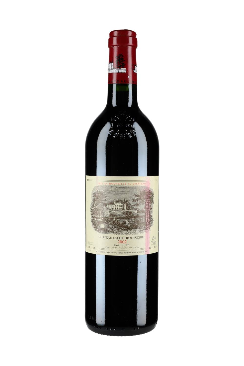 Château Lafite Rothschild Pauillac 2002 (stained label)